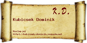 Kubicsek Dominik névjegykártya