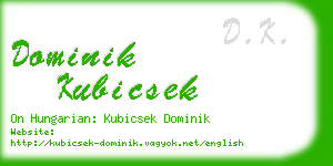 dominik kubicsek business card